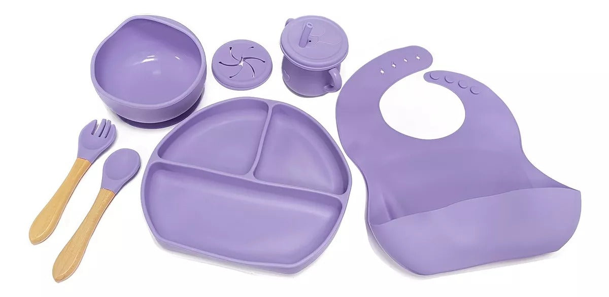 SET COMIDA EN SILICONA PARA BEBÉS, COLORES SURTIDOS